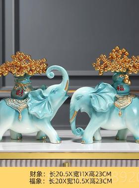 高档象件一对招财高级轻奢乔迁新居客大厅装饰饰礼品结摆婚品开业