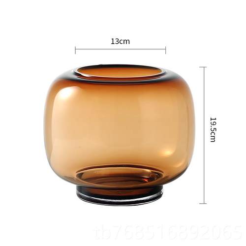 高档北欧简约现创意透玻璃花瓶明圆形水培代水养花插花餐鲜桌客厅