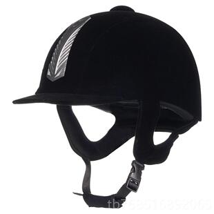 高档BAMM马O女R术头盔儿童骑马帽子马男盔马球帽马具装备绒面透气
