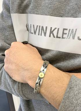 高档不同银匠2 95纯羽银双毛鹰台开口镯泰银手抖音阿nic潮男同款