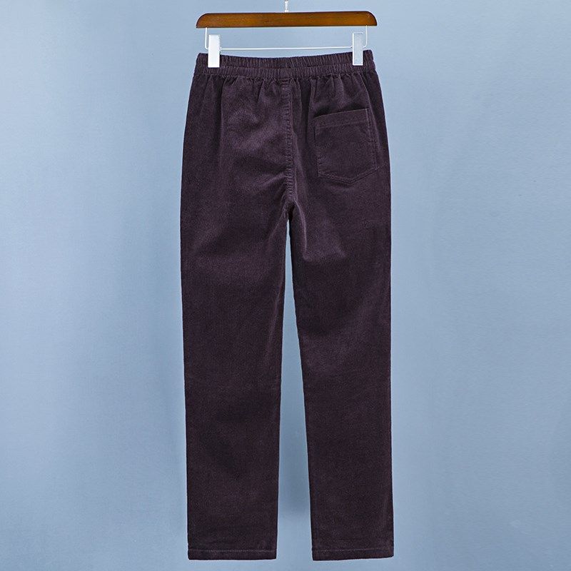 妈妈条绒裤子春装老太太灯芯绒长裤春秋中老年人女裤宽松外穿直筒