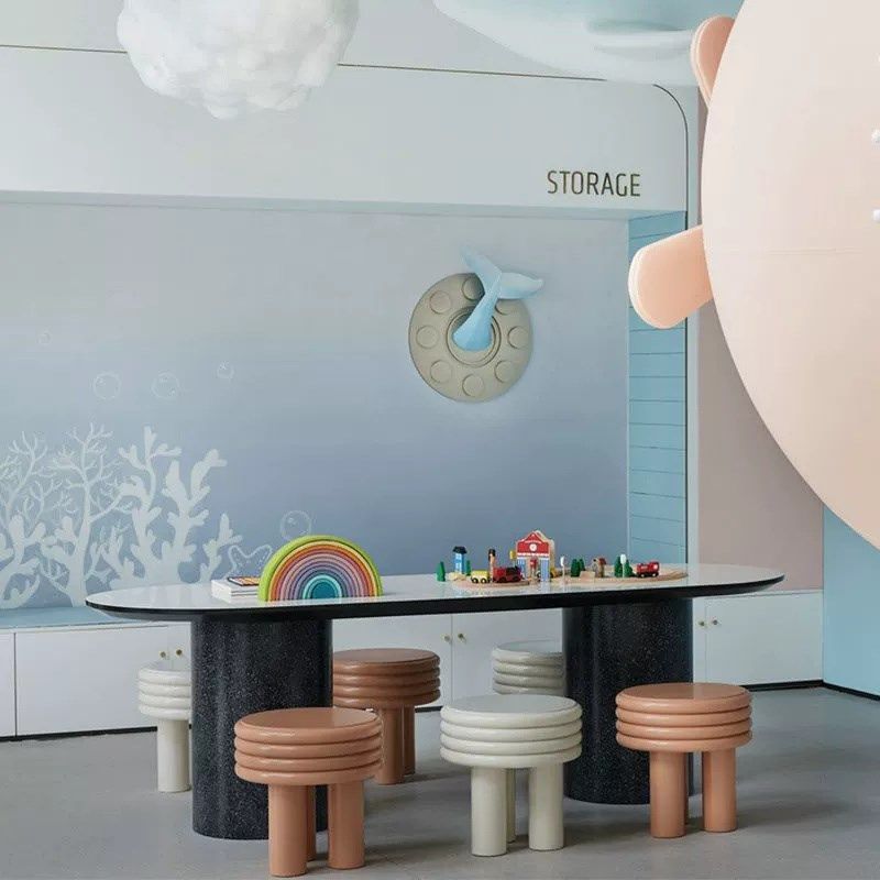 架空层儿童区桌椅组合图书馆阅读区手工桌售楼处娱乐区儿童桌定制