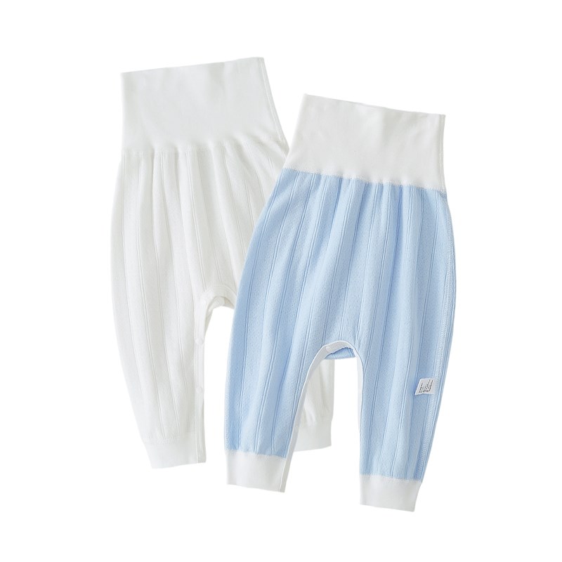 婴儿大PP裤春秋薄款高腰纯棉男女宝宝屁屁裤新生儿开裆打底长裤子
