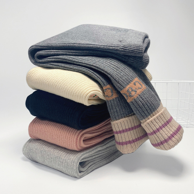 女童打底裤秋冬款加绒裤子时髦时尚洋气外穿儿童宝宝针织黑色薄绒