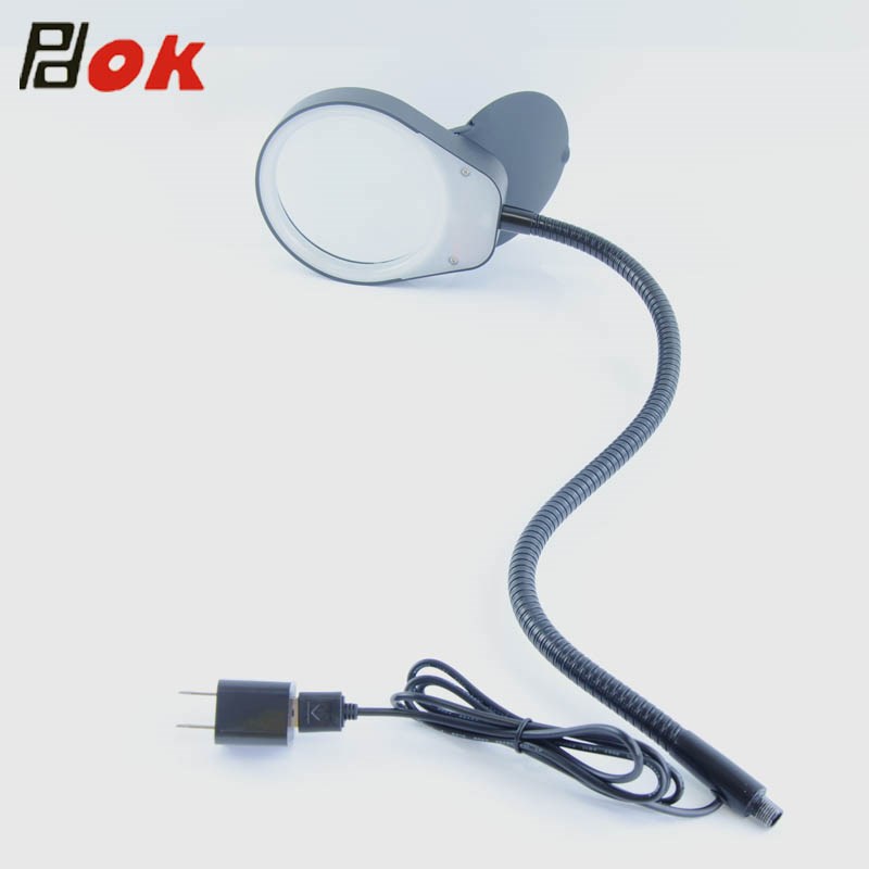 夹台式支架放大镜带灯老人看手机用高清阅读户外观察手机电子维修