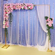 2021新款婚庆道具背景架伸缩杆舞台铁艺拱门架子户外婚礼布置装饰