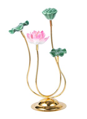 创意荷花摆件茶室陶瓷装饰品家居客厅玄关酒柜隔断新中式软装饰品