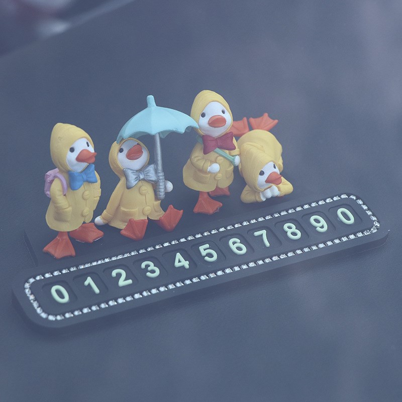 车载临时停车电话号牌牌摆件卡通可爱女生车内饰品数字移车挪车卡