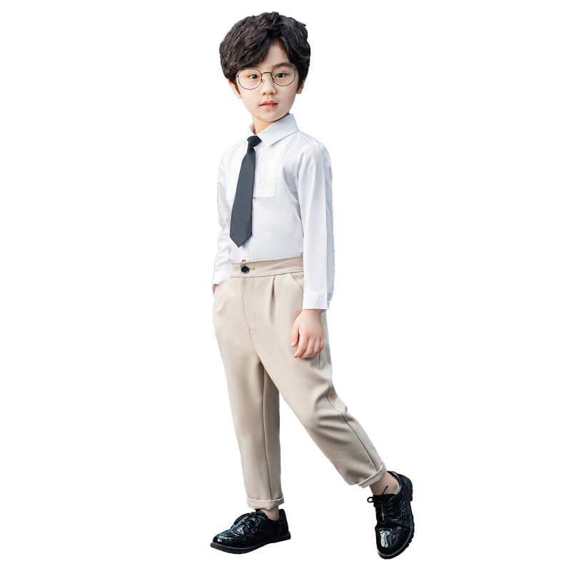 男童白衬衫西裤合唱服小学生孩子春秋幼儿园舞台表演西服套装礼服