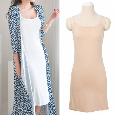 2024年新款白色吊带裙女夏胖mm大码内搭打底连衣裙防走光衬裙睡裙