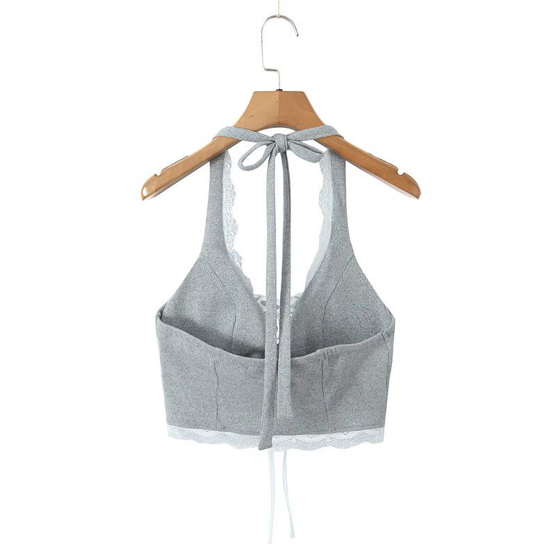 【包邮】挂脖穿绳绑带短款灰色背心上衣防走光百褶裙裤网球裙套装