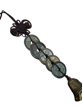 五帝钱真品葫芦铜铃挂件铜钱古币门对门镇宅铃铛化解五黄家居客厅