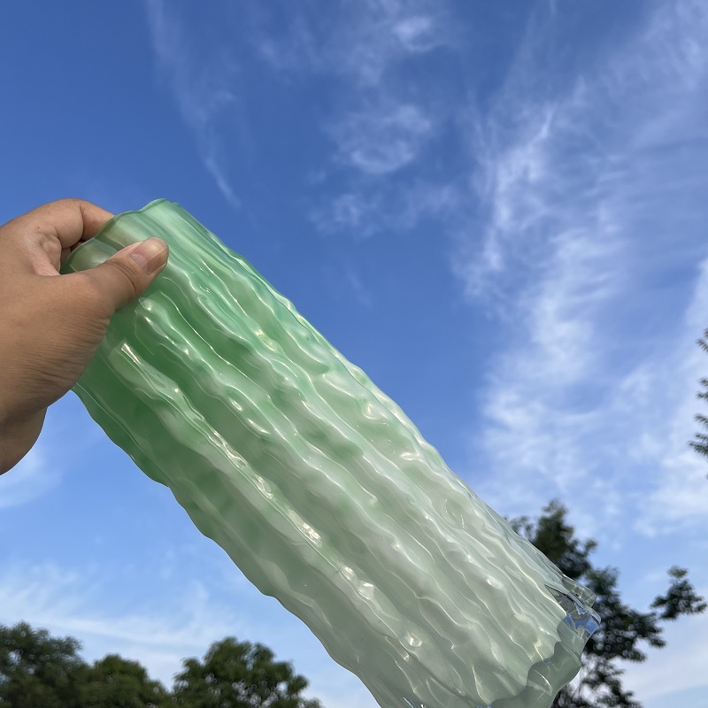 hj009-008仿玉陶瓷玻璃花瓶高端柱子玻璃花瓶摆件轻奢玻璃花瓶