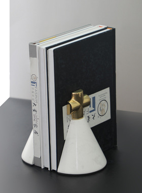 欧式简约书靠书立大理石书房书档桌面摆设样板房家居书柜饰品摆件