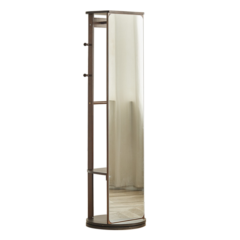 实木全身镜卧室穿衣镜挂衣架镜子一体家用旋转落地镜女生试衣镜