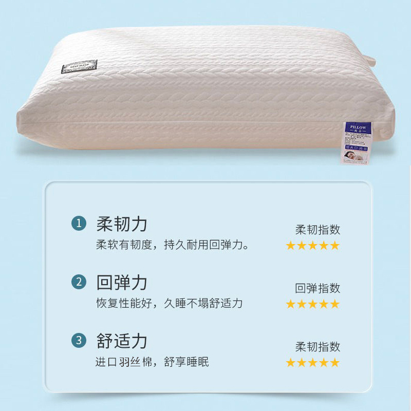 枕头不塌陷不变形成人高护颈椎助睡眠枕单双人酒店枕芯家用一对装