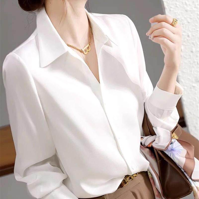 正品高货气质白色衬衫女装2025夏季新款洋气减龄小衫百搭职业通勤