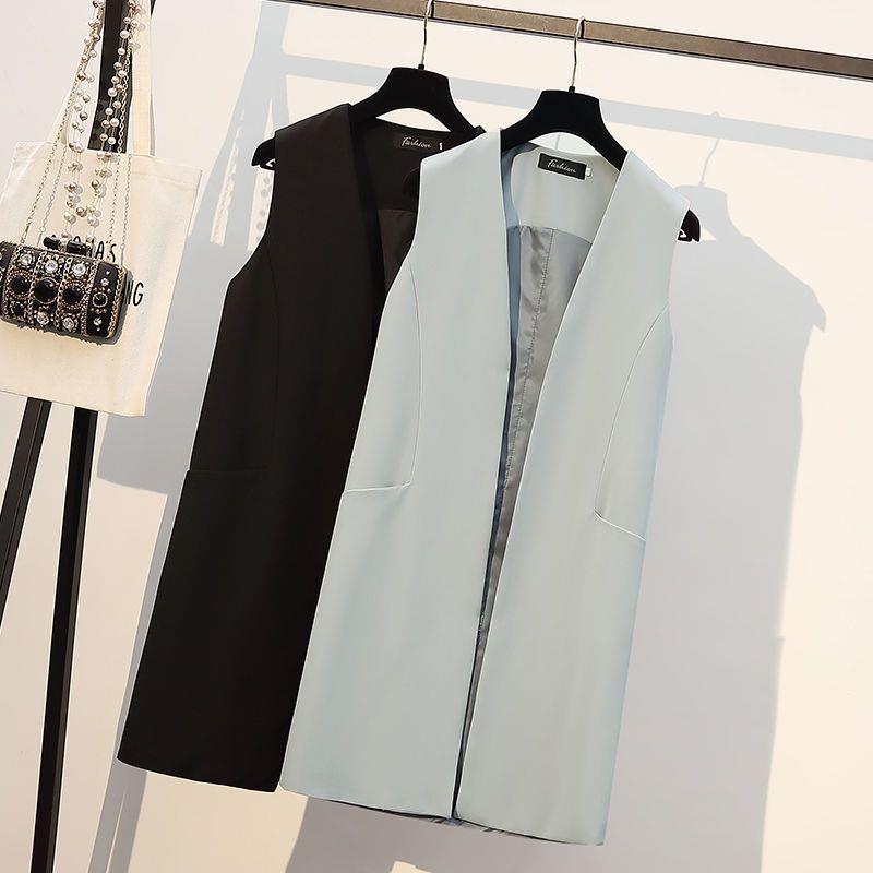 正品高货西装马甲女士中长款秋秋2025年新款坎肩背心外搭