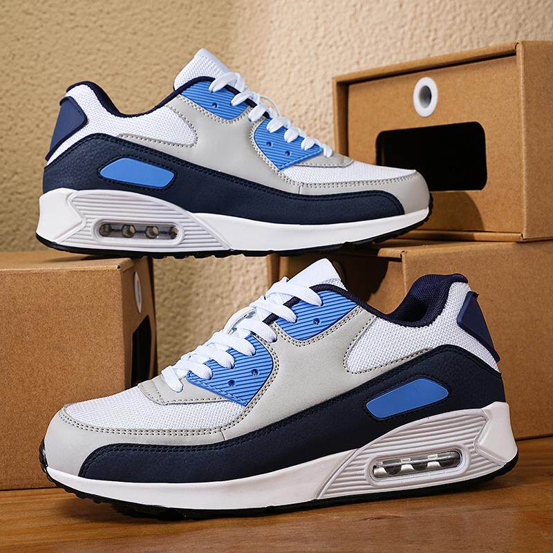 高货小众46大码男鞋新款AIRMAX90气垫跑步鞋45青少年增高网面透气