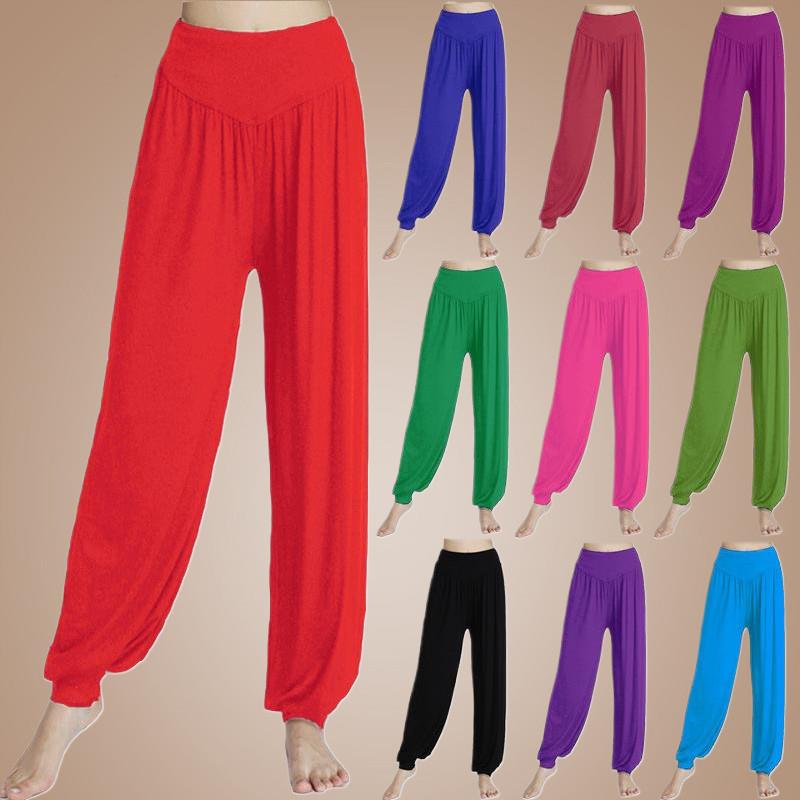 正品高货新款瑜伽裤女莫代尔练功运动长裤广场舞蹈裤宽松大码灯笼