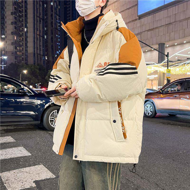 速发高货冬季新款青少年假两件棉衣外套男孩棉服初中学生大童男装