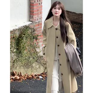 正品高货卡其色风衣外套女中长款早春秋今年流行小个子高级感薄款