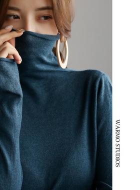 正品高货Warmo/高级感回馈 羊毛衫小高领针织衫女弹力春秋冬打底