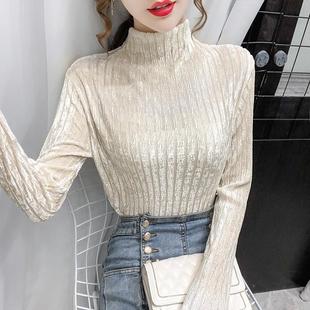 内搭义乌上衣小香高 女秋冬2025新款 正品 高货金丝加绒半高领打底衫