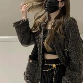 正品 高货高级感小香风灰色短款 外套女秋冬盐系轻熟风上衣小众气质