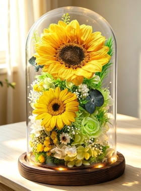 永生花向日葵礼盒教师节礼盒