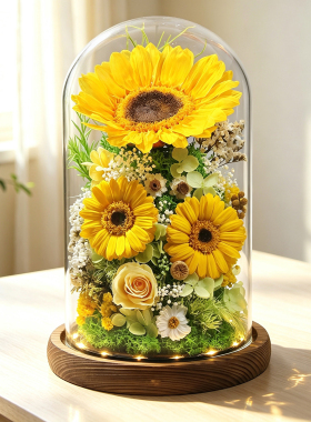 教师节礼物向日葵永生花礼盒摆件