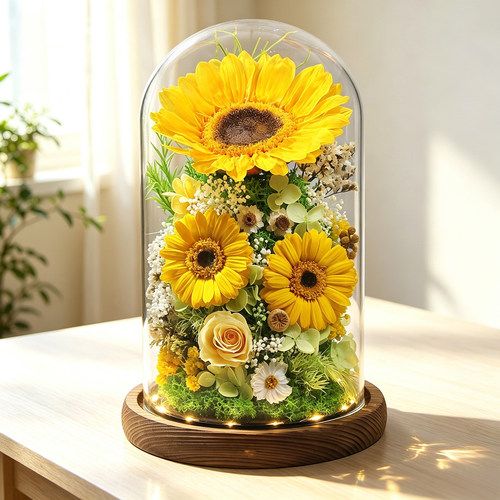 教师节礼物向日葵永生花礼盒摆件