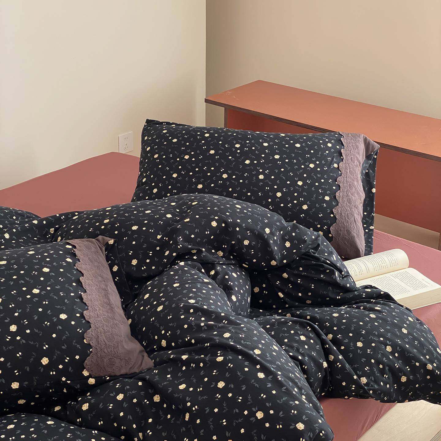 法式复古风小碎花全棉针织棉四件套A类超软糯裸睡天竺棉床笠床品,3C数码配件,其它配件,淘宝优惠券,粉丝福利购,淘宝优惠卷