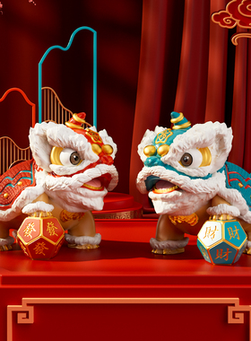 新年国潮醒狮摆件新中式办公室前台客厅玄关酒柜装饰乔迁开业礼品