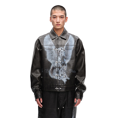 TBHNP曙光辉月骑士天马印花皮衣