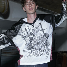 (TBHNP) theboyhasnopatience 曙光辉月剑盾恶灵印花长袖橄榄球服