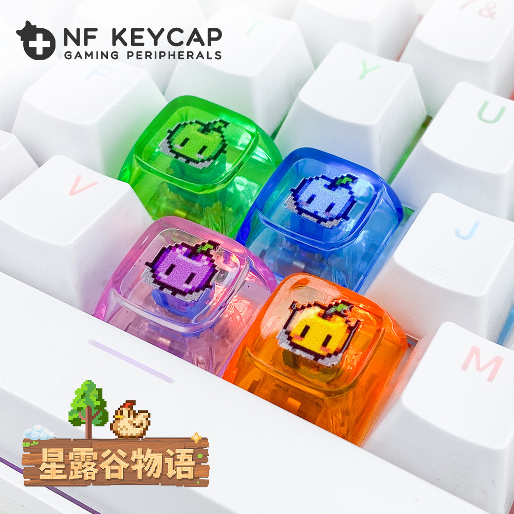 星露谷语键帽创意透光键帽制机械键盘可爱立体个性按键帽客树脂化