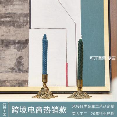 新款婚庆道具铁艺餐桌燭台 欧式轻奢烛台摆件ins风浪漫装饰蜡烛台