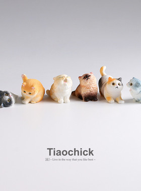 可爱迷你写实小猫咪模型桌面情绪治愈工位小摆件萌萌车载家居内饰