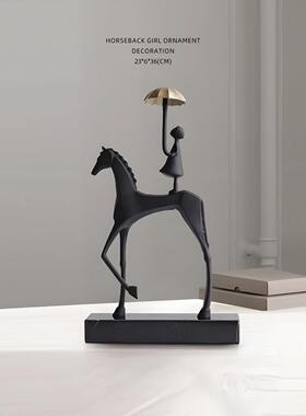 迷屿家居轻奢高档雕塑马玄关酒柜装饰客厅电视柜办公室高级感摆件