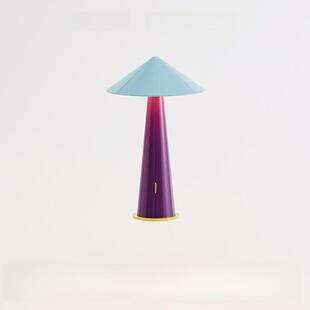 Tipsy小斗笠灯氛围台灯轻奢高级卧室床头灯蘑菇灯可充电新家礼物