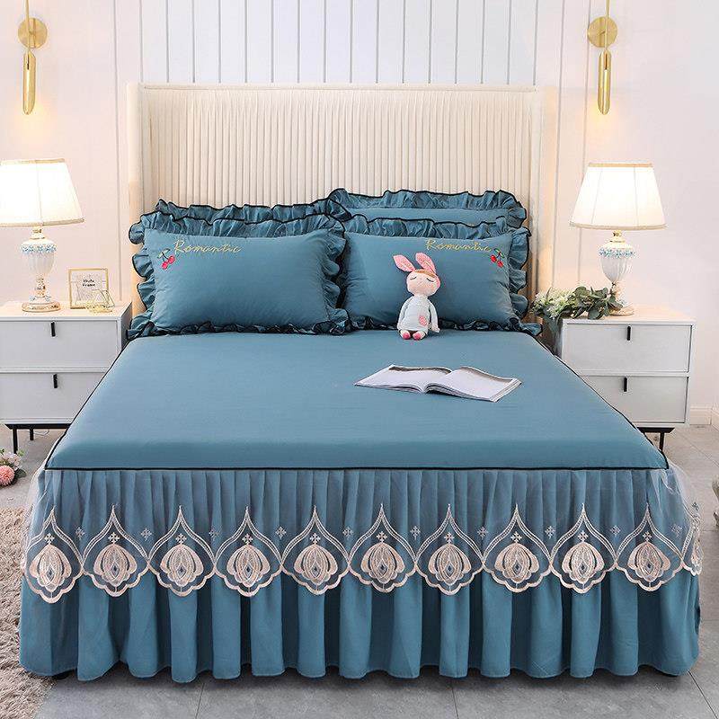 蕾丝花边磨毛床裙单件床罩式防滑床套1.5m1.8米席梦思床垫保护套,床上用品,床裙,淘宝优惠券,粉丝福利购,淘宝优惠卷