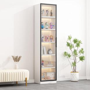 实木书柜不占地方的展示柜家用客厅玻璃门书架落地置物架一体靠墙