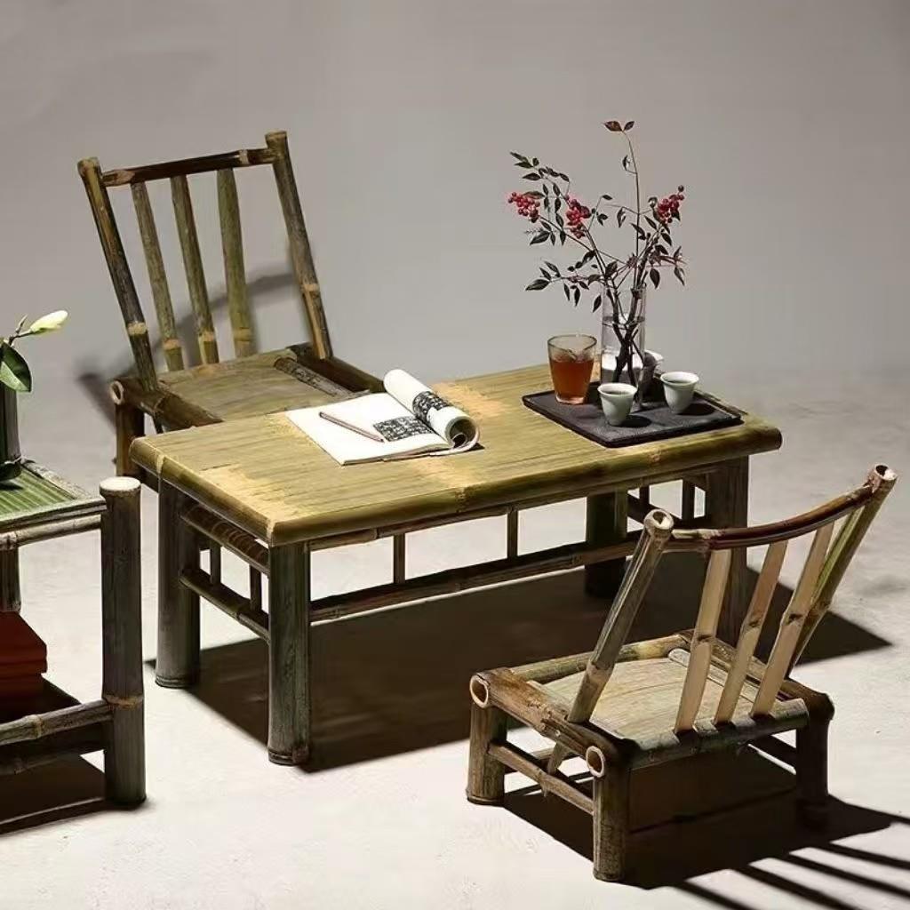 竹桌子竹桌椅竹子饭厅火锅桌子庭院户外休闲田园风竹制品