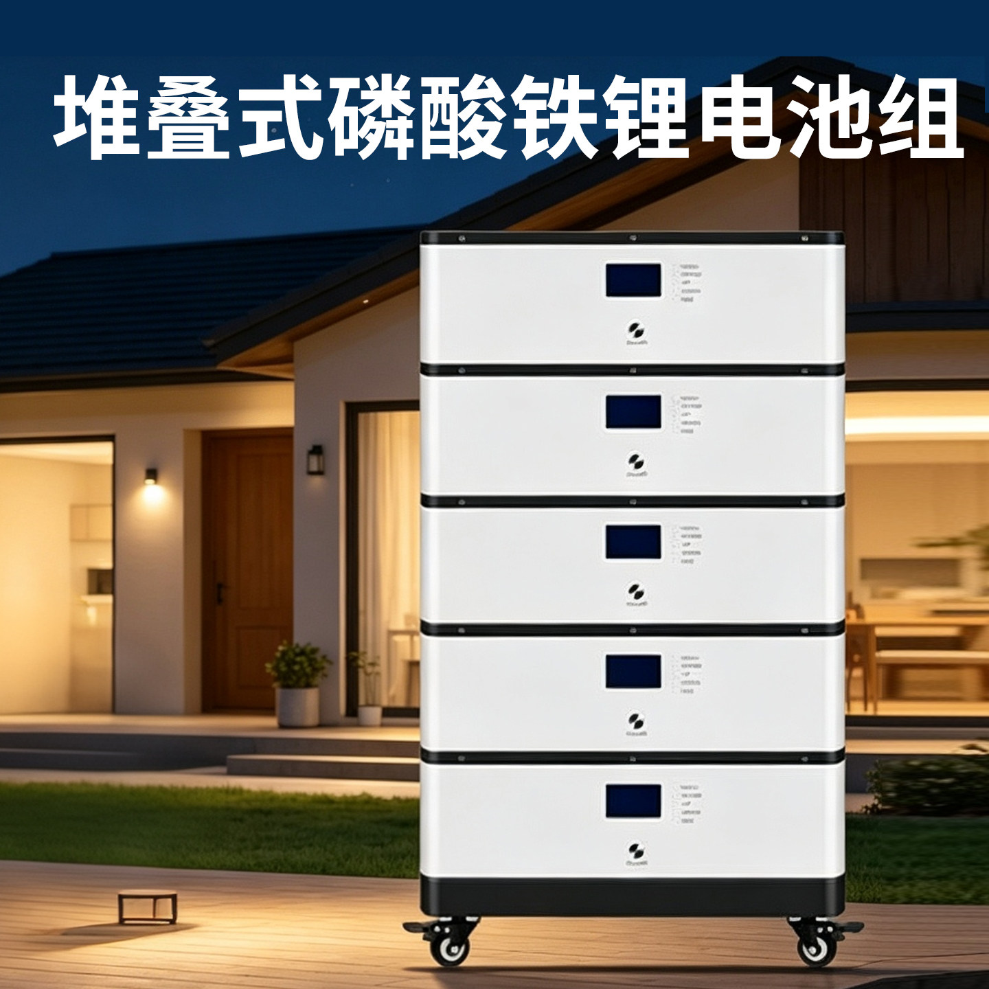 家用储能锂电池太阳能光伏堆叠式磷酸铁锂25度电家庭51.2V离网发电220v户外移动电源