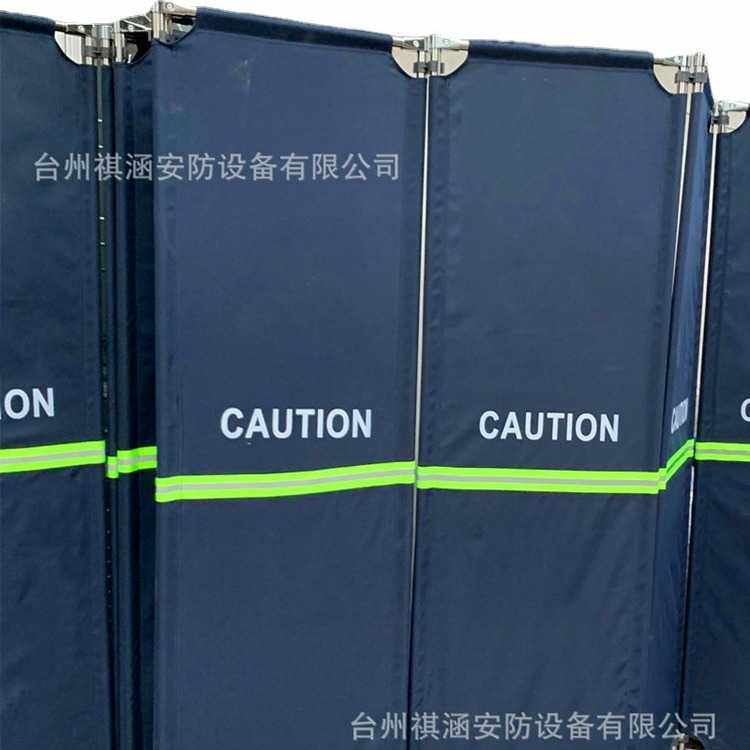 施工警示围挡伸缩折叠布艺围挡不锈钢隔离围栏电梯维修护栏布围挡图片