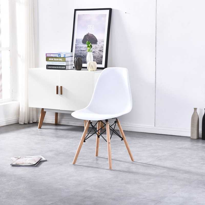热销北欧餐椅简约塑料椅子休闲办公接待洽谈会议桌椅实木伊姆斯椅