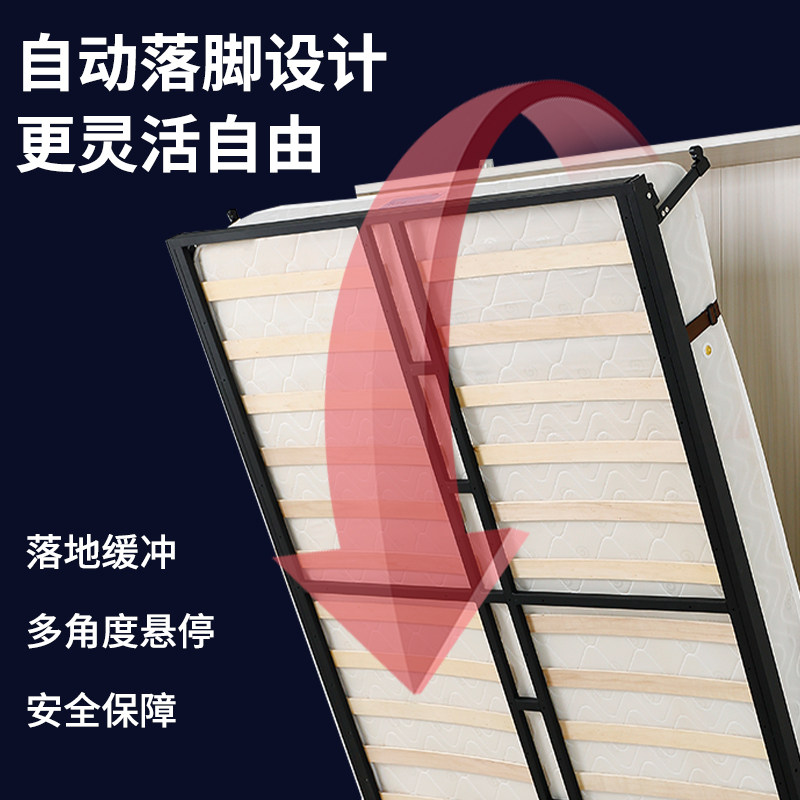 隐形床加固衣柜一体上下正侧翻多功能五金配件墨菲折叠隐藏墙壁床