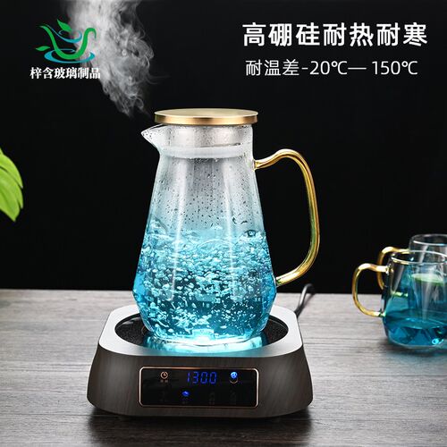 冷水壶凉水壶家用玻璃耐高温大容量白开水凉杯果汁扎壶泡茶壶套装