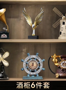 复古小摆件留声机创意家居客厅欧式服装咖啡店店铺轻奢酒柜装饰品